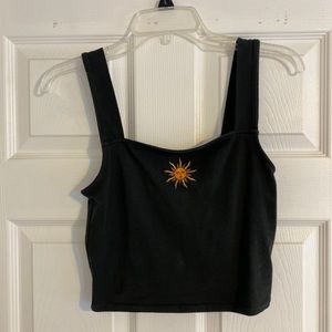 Sun graphic crop top